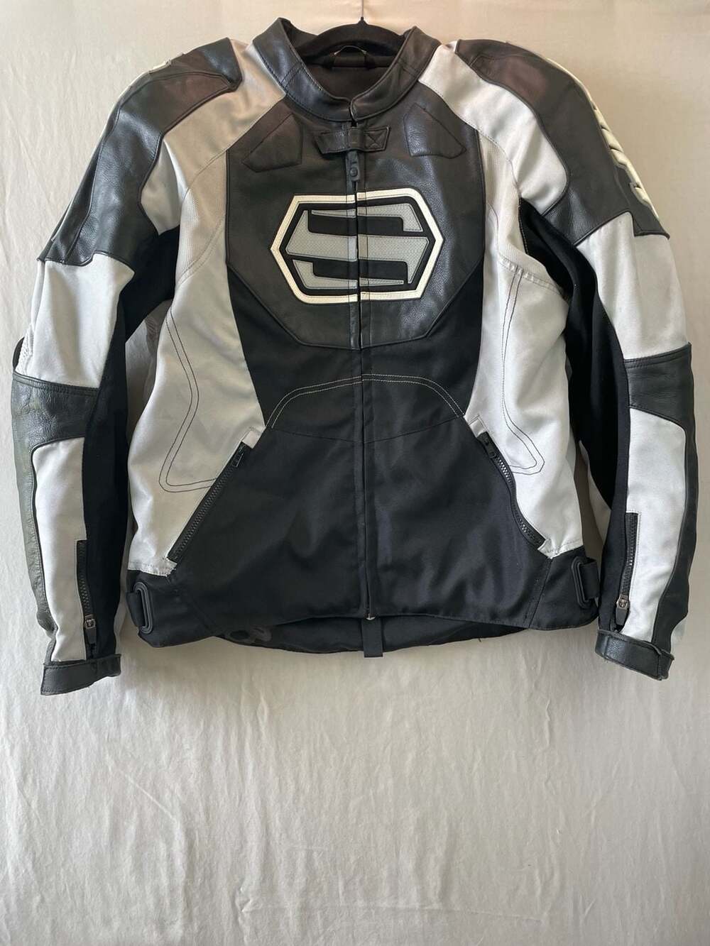 Shift Racing Leather and Textile Motorcycle Jacket Size Large